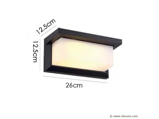 6 x led wandlamp 12w – 3500k neutraal wit – zwart – ip54 (saw-02) - afbeelding 4 van  4
