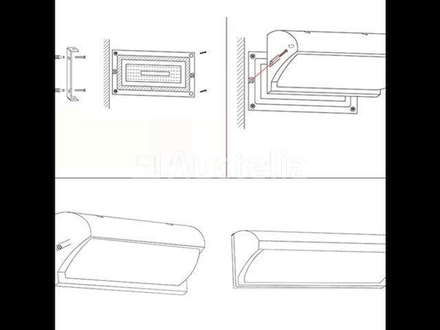 6 x led wandlamp 12w – 3500k neutraal wit – zwart – ip54 (saw-05) - afbeelding 3 van  4