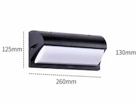 6 x led wandlamp 12w – 3500k neutraal wit – zwart – ip54 (saw-05) - afbeelding 3 van  4