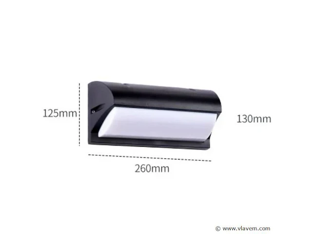 6 x led wandlamp 12w – 3500k neutraal wit – zwart – ip54 (saw-05) - afbeelding 3 van  4