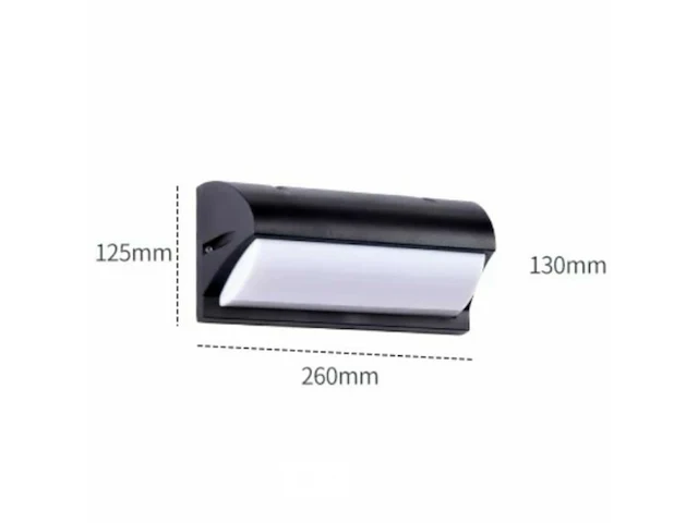 6 x led wandlamp 12w – 3500k neutraal wit – zwart – ip54 (saw-05) - afbeelding 4 van  5