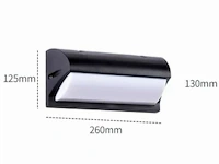 6 x led wandlamp 12w – 3500k neutraal wit – zwart – ip54 (saw-05) - afbeelding 4 van  5