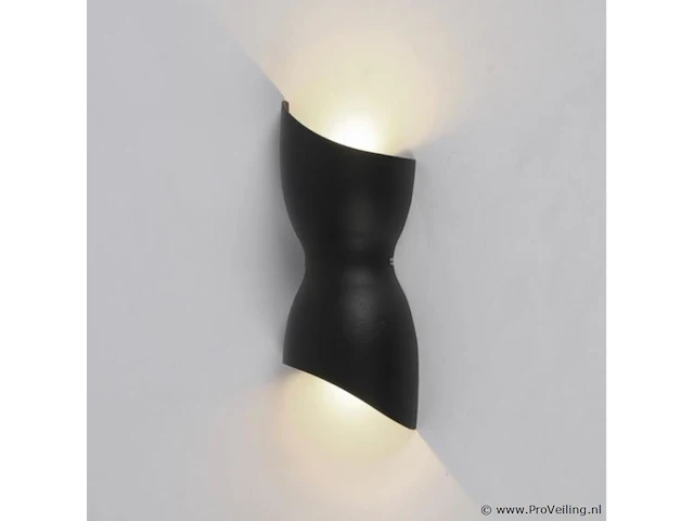 6 x led wandlamp torsvorm – 2 x 5w – 3500k neutraal wit – zwart – ip54 (sw-159) - afbeelding 3 van  4