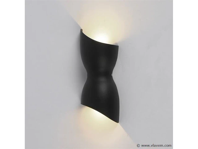6 x led wandlamp torsvorm – 2 x 5w – 3500k neutraal wit – zwart – ip54 (sw-159) - afbeelding 3 van  4