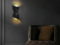 6 x led wandlamp torsvorm – 2 x 5w – 3500k neutraal wit – zwart – ip54 (sw-159) - afbeelding 5 van  5
