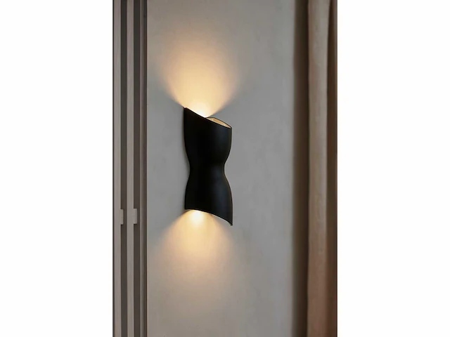 6 x led wandlamp torsvorm – 2 x 5w – 3500k neutraal wit – zwart – ip54 (sw-159) - afbeelding 1 van  4