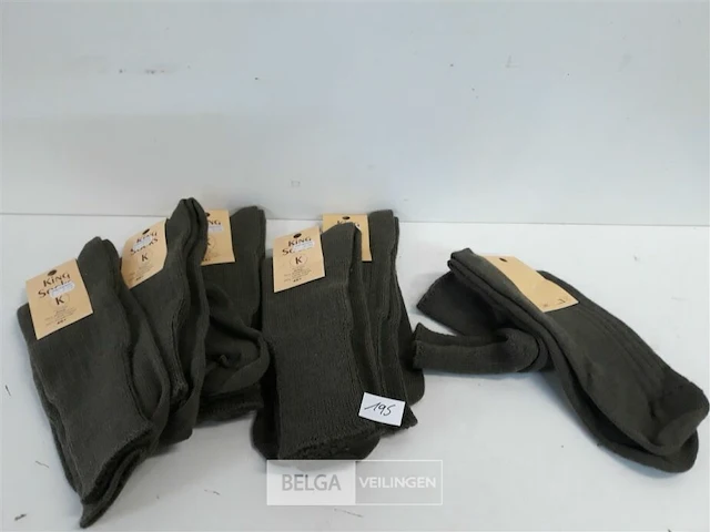 6 x leger sokken groen 48+ 75% wol – 25% polyamide - afbeelding 2 van  3
