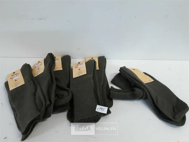 6 x leger sokken groen 48+ 75% wol – 25% polyamide - afbeelding 2 van  3