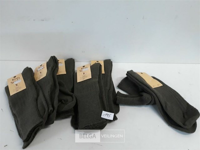 6 x leger sokken groen 48+ 75% wol – 25% polyamide - afbeelding 1 van  3