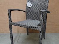 6 x luxury lounge ergo stapelbare wickerstoel met arm taupe - afbeelding 1 van  4