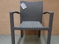 6 x luxury lounge ergo stapelbare wickerstoel met arm taupe - afbeelding 2 van  4