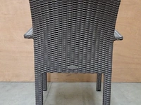 6 x luxury lounge ergo stapelbare wickerstoel met arm taupe - afbeelding 3 van  4