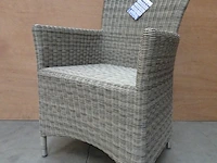 6 x luxury lounge wickerstoel dakota coral white ronde draad - afbeelding 1 van  4