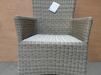 6 x luxury lounge wickerstoel dakota coral white ronde draad - afbeelding 2 van  4