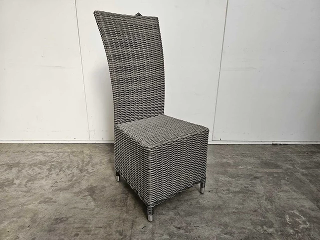 6 x luxury lounge wickerstoel met hoge rugleuning zilvergrijs - afbeelding 1 van  4
