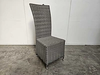 6 x luxury lounge wickerstoel met hoge rugleuning zilvergrijs - afbeelding 1 van  4