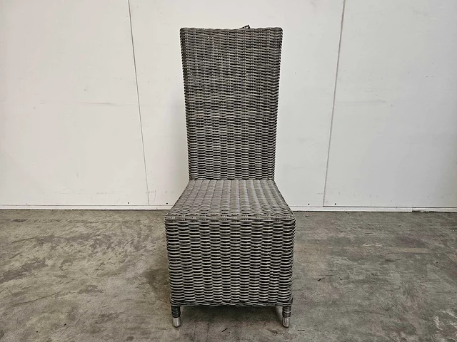 6 x luxury lounge wickerstoel met hoge rugleuning zilvergrijs - afbeelding 2 van  4