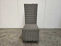 6 x luxury lounge wickerstoel met hoge rugleuning zilvergrijs - afbeelding 2 van  4