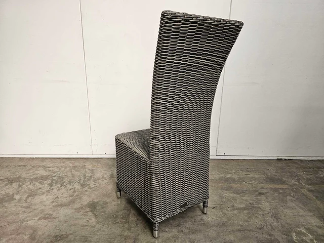 6 x luxury lounge wickerstoel met hoge rugleuning zilvergrijs - afbeelding 3 van  4