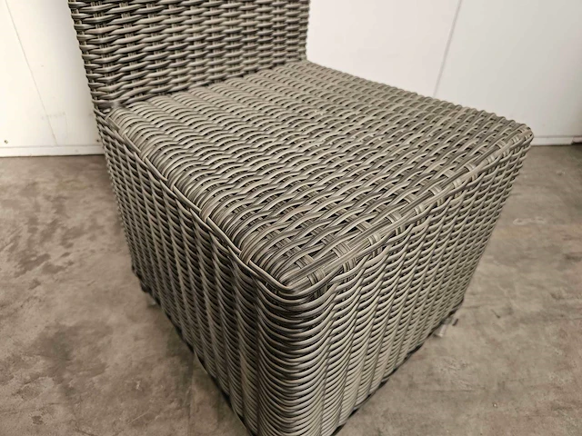 6 x luxury lounge wickerstoel met hoge rugleuning zilvergrijs - afbeelding 4 van  4