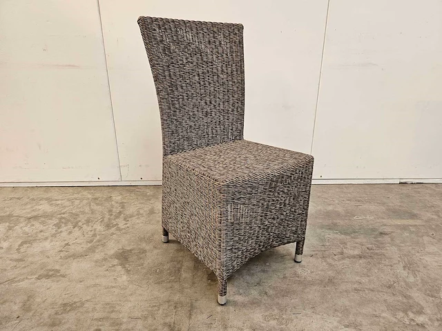 6 x luxury lounge wickerstoel met ronde draad fantasy grijs - afbeelding 1 van  4