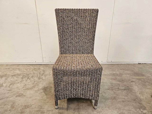 6 x luxury lounge wickerstoel met ronde draad fantasy grijs - afbeelding 2 van  4