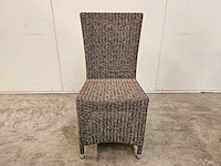 6 x luxury lounge wickerstoel met ronde draad fantasy grijs - afbeelding 2 van  4