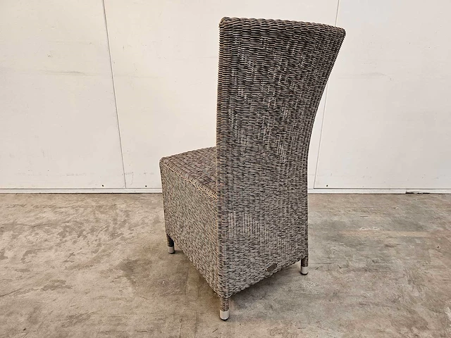 6 x luxury lounge wickerstoel met ronde draad fantasy grijs - afbeelding 3 van  4
