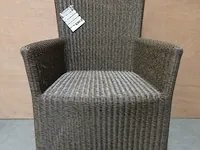 6 x luxury lounge wickerzetel met arm rond fantasy grey - afbeelding 3 van  4