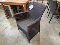 6 x luxury lounge wickerzetel met armleuning platte draad java brown - afbeelding 2 van  5