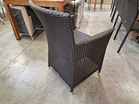 6 x luxury lounge wickerzetel met armleuning platte draad java brown - afbeelding 3 van  5