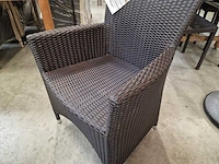 6 x luxury lounge wickerzetel met armleuning platte draad java brown - afbeelding 5 van  5
