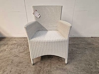 6 x luxury lounge wickerzetel met armleuning ronde draad wit - afbeelding 2 van  9