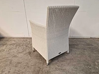 6 x luxury lounge wickerzetel met armleuning ronde draad wit - afbeelding 3 van  9