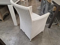 6 x luxury lounge wickerzetel met armleuning ronde draad wit - afbeelding 7 van  9
