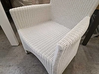 6 x luxury lounge wickerzetel met armleuning ronde draad wit - afbeelding 9 van  9