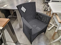 6 x luxury lounge wickerzetel met armleuning ronde draad zwart - afbeelding 1 van  9