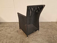 6 x luxury lounge wickerzetel met armleuning ronde draad zwart - afbeelding 8 van  9