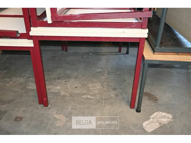 6 x metalen tafel met houten blad - afbeelding 3 van  5