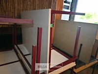 6 x metalen tafel met houten blad - afbeelding 4 van  5