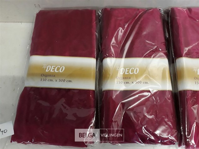 6 x organza decostof bordeaux 150x300 cm - afbeelding 3 van  3