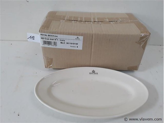 6 x ovaal bord royal boch - afbeelding 1 van  2