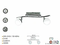 6 x plaled-meubel – 2 spots – hl7182l – 2 x 4w max – 4000k – neutraal wit – zilver - afbeelding 3 van  4