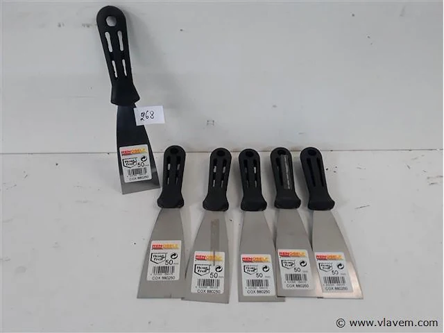 6 x plamuurmes 50 mm inox - afbeelding 1 van  2