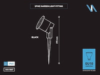 6 x prikspot aluminium gu10 fitting zand zwart waterdicht - afbeelding 7 van  7