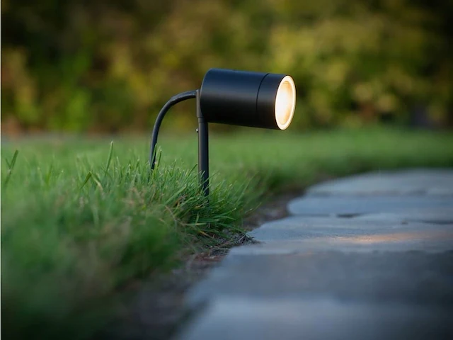 6 x prikspot tuinlamp gu10 fitting zand zwart draaibaar waterdicht - afbeelding 1 van  6