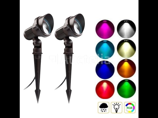 6 x rgb led-spot – ip54waterdicht – aluminium – ø60 mm – inclusief lamp - afbeelding 4 van  4