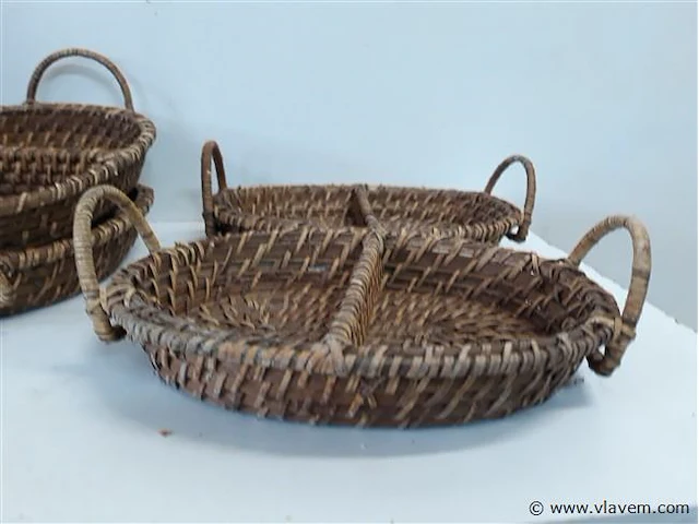 6 x rieten serveerschaal duo 23x17 cm - afbeelding 2 van  2