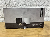 6 x sabatier coffee mugs set - charme grey - afbeelding 4 van  6
