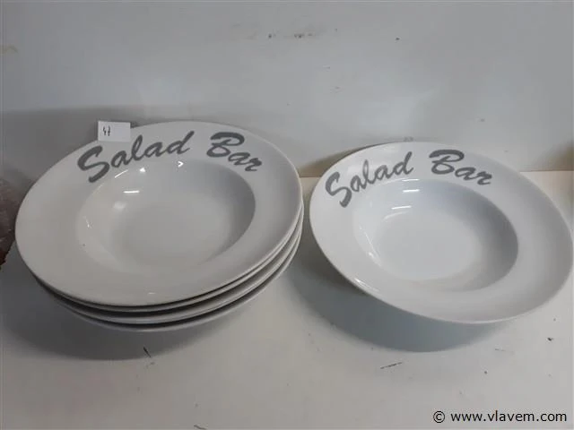 6 x saladebord porselein - afbeelding 1 van  2